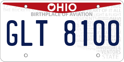 OH license plate GLT8100