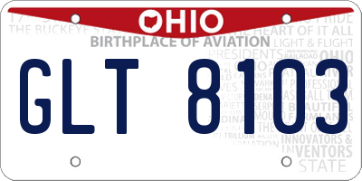 OH license plate GLT8103