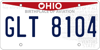 OH license plate GLT8104