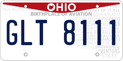 OH license plate GLT8111