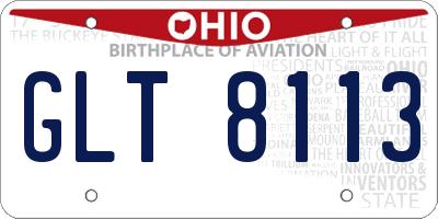 OH license plate GLT8113
