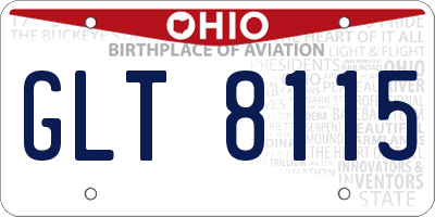 OH license plate GLT8115