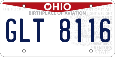 OH license plate GLT8116