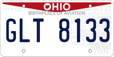OH license plate GLT8133