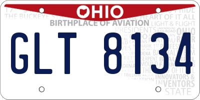 OH license plate GLT8134