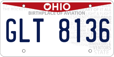 OH license plate GLT8136