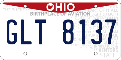 OH license plate GLT8137