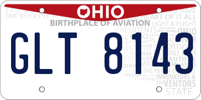 OH license plate GLT8143
