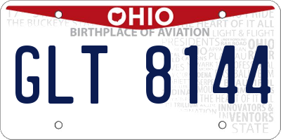 OH license plate GLT8144