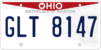 OH license plate GLT8147