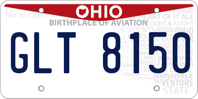 OH license plate GLT8150