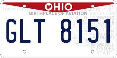 OH license plate GLT8151