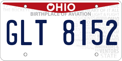 OH license plate GLT8152