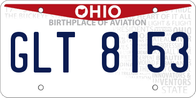 OH license plate GLT8153