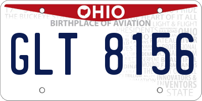 OH license plate GLT8156