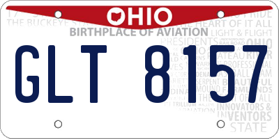 OH license plate GLT8157
