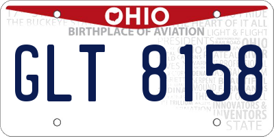 OH license plate GLT8158