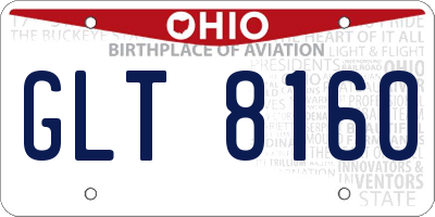 OH license plate GLT8160