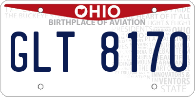 OH license plate GLT8170