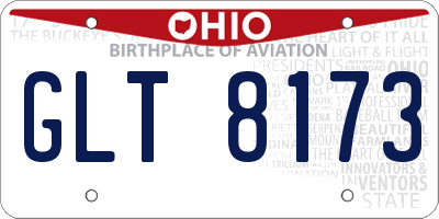 OH license plate GLT8173