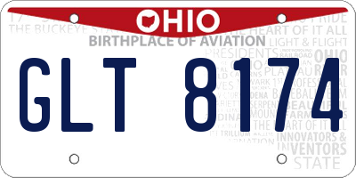 OH license plate GLT8174