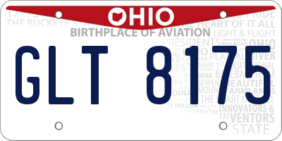 OH license plate GLT8175