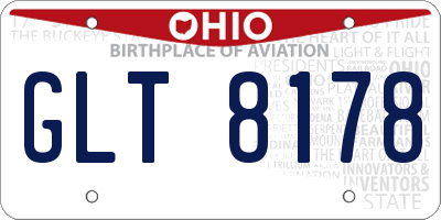 OH license plate GLT8178
