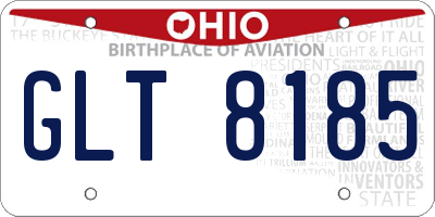 OH license plate GLT8185