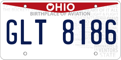 OH license plate GLT8186