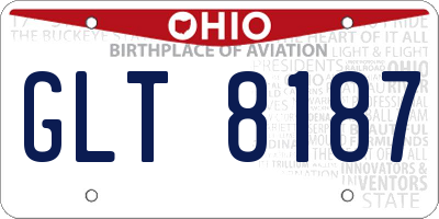 OH license plate GLT8187