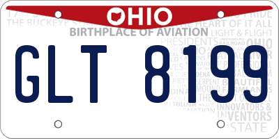 OH license plate GLT8199