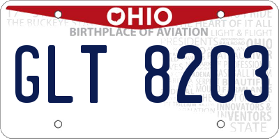 OH license plate GLT8203