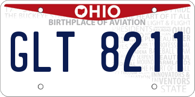 OH license plate GLT8211