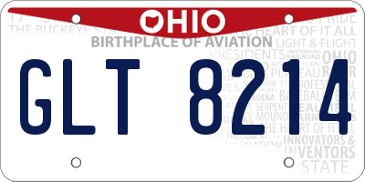 OH license plate GLT8214