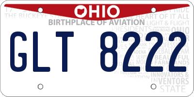 OH license plate GLT8222