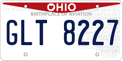 OH license plate GLT8227