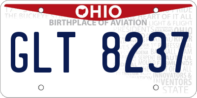 OH license plate GLT8237