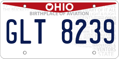 OH license plate GLT8239