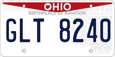 OH license plate GLT8240