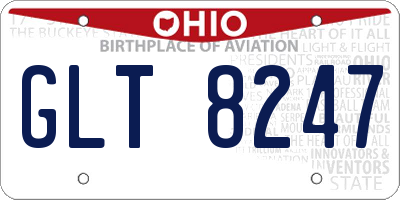OH license plate GLT8247