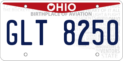 OH license plate GLT8250