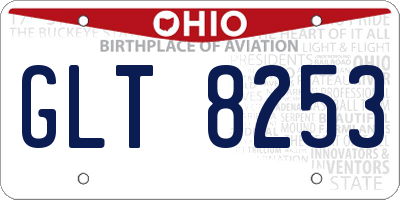 OH license plate GLT8253