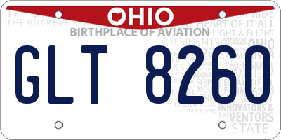 OH license plate GLT8260