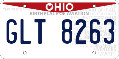 OH license plate GLT8263