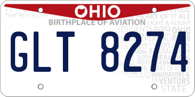 OH license plate GLT8274