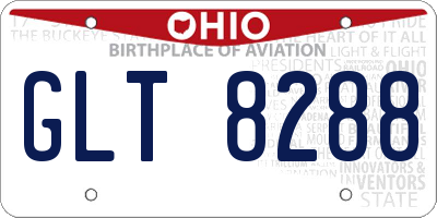 OH license plate GLT8288