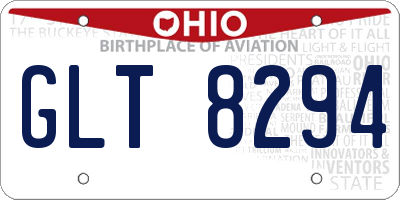 OH license plate GLT8294