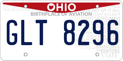 OH license plate GLT8296