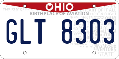 OH license plate GLT8303