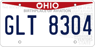 OH license plate GLT8304